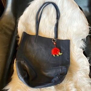 L’artigiano navy blue Italian leather tote bag
